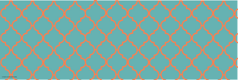 Arabesque coral and teal